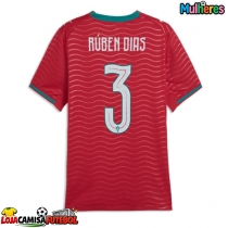 Camisa de Futebol Portugal Ruben Dias #3 Equipamento Principal Mulheres Mundo 2026 Manga Curta